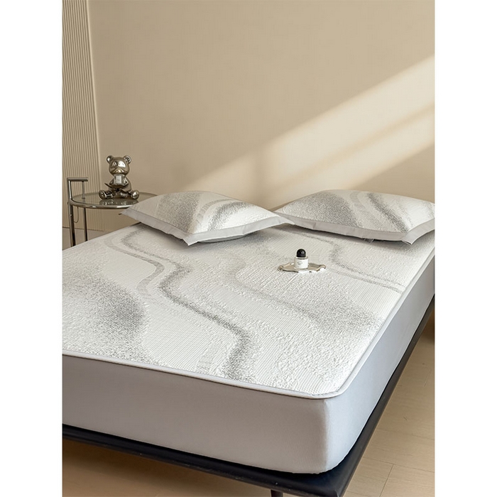 91家纺网 家纺一手货源 找家纺 莱家富 2026新款冰丝凉席子夏天家用凉感值过0.21冰豆豆A类母婴级床单床笠可机洗-云 床笠款岩石灰