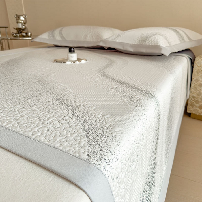 91家纺网 家纺一手货源 找家纺 莱家富 2026新款冰丝凉席子夏天家用凉感值过0.21冰豆豆A类母婴级床单床笠可机洗-云 床席款岩石灰