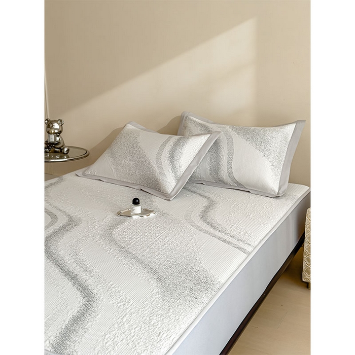 91家纺网 家纺一手货源 找家纺 莱家富 2026新款冰丝凉席子夏天家用凉感值过0.21冰豆豆A类母婴级床单床笠可机洗-云 床笠款岩石灰