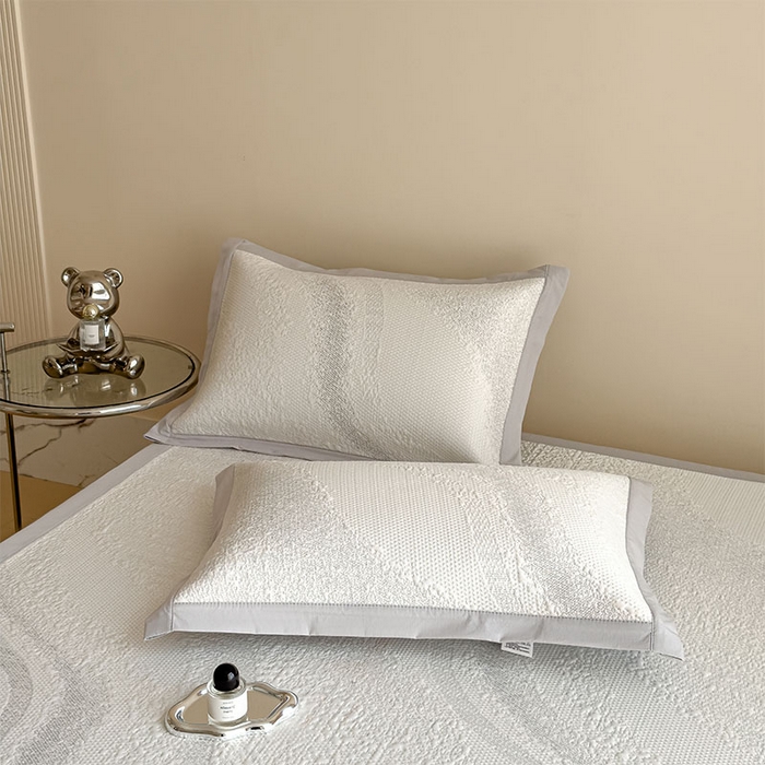 91家纺网 家纺一手货源 找家纺 莱家富 2026新款冰丝凉席子夏天家用凉感值过0.21冰豆豆A类母婴级床单床笠可机洗-云 床席款雪花浅灰