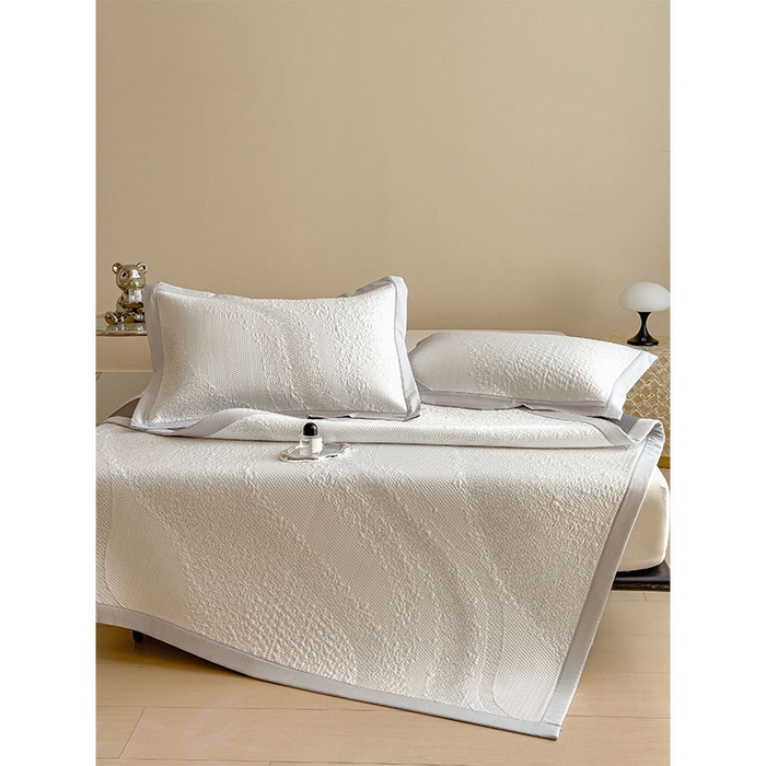 91家纺网 家纺一手货源 找家纺 莱家富 2026新款冰丝凉席子夏天家用凉感值过0.21冰豆豆A类母婴级床单床笠可机洗-云 床席款蜜糖咖