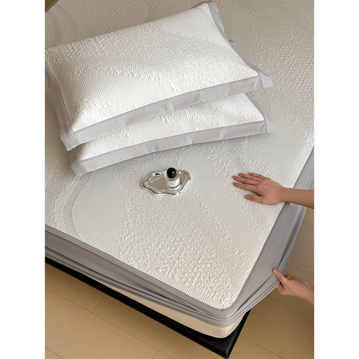 91家纺网 家纺一手货源 找家纺 莱家富 2026新款冰丝凉席子夏天家用凉感值过0.21冰豆豆A类母婴级床单床笠可机洗-云 床笠款蜜糖咖