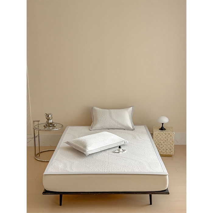 91家纺网 家纺一手货源 找家纺 莱家富 2026新款冰丝凉席子夏天家用凉感值过0.21冰豆豆A类母婴级床单床笠可机洗-云 床席款蜜糖咖