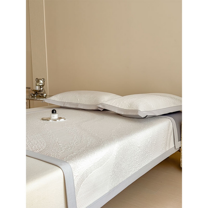 91家纺网 家纺一手货源 找家纺 莱家富 2026新款冰丝凉席子夏天家用凉感值过0.21冰豆豆A类母婴级床单床笠可机洗-云 床席款蜜糖咖