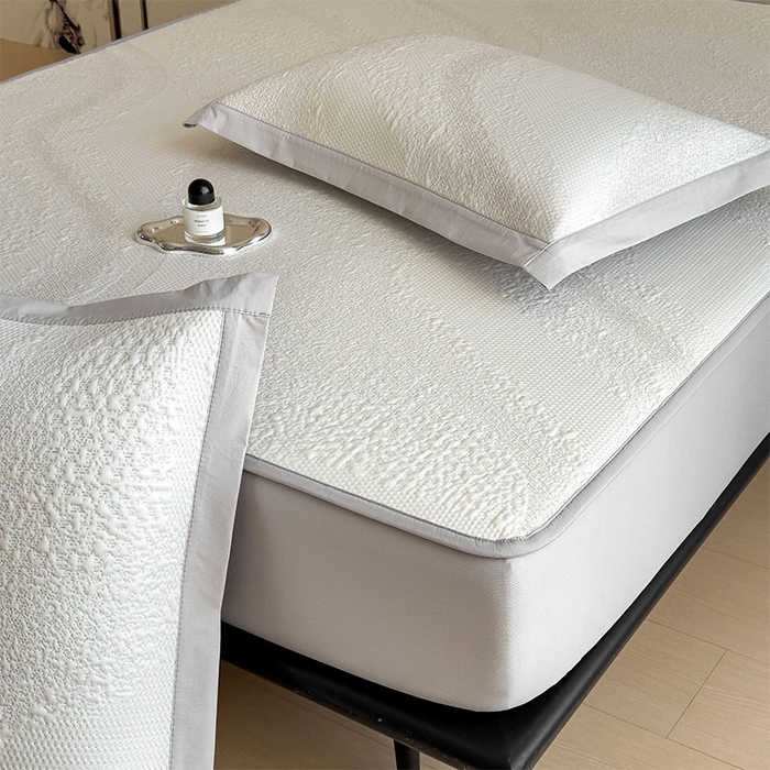 91家纺网 家纺一手货源 找家纺 莱家富 2026新款冰丝凉席子夏天家用凉感值过0.21冰豆豆A类母婴级床单床笠可机洗-云 床笠款蜜糖咖