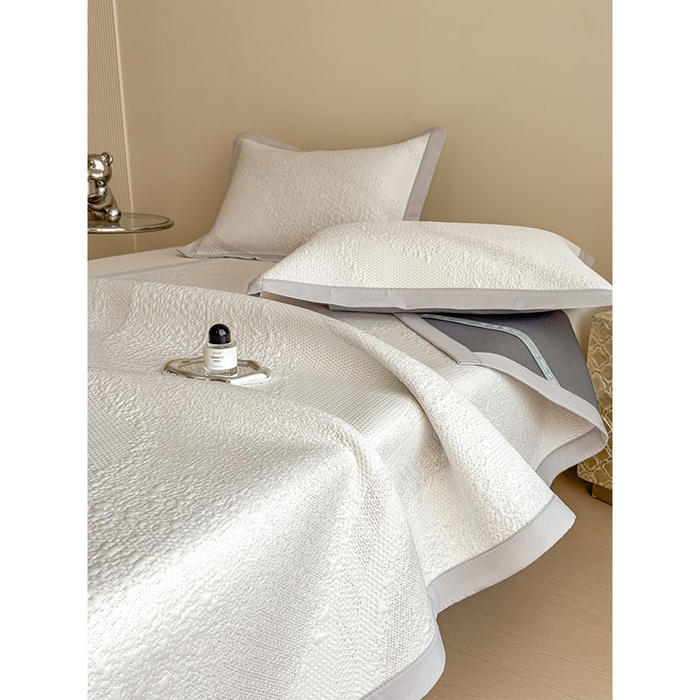 91家纺网 家纺一手货源 找家纺 莱家富 2026新款冰丝凉席子夏天家用凉感值过0.21冰豆豆A类母婴级床单床笠可机洗-云 床席款蜜糖咖