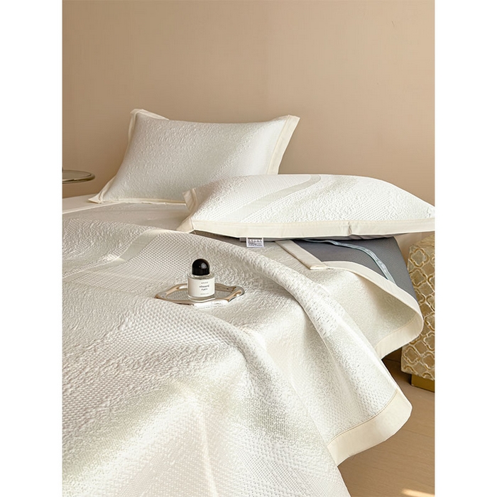 91家纺网 家纺一手货源 找家纺 莱家富 2026新款冰丝凉席子夏天家用凉感值过0.21冰豆豆A类母婴级床单床笠可机洗-云 床席款格兰绿