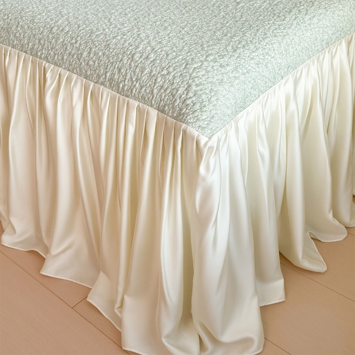 91家纺网 家纺一手货源 找家纺 莱家富 2026新款夏季凉感公主风冰豆豆花边凉席床裙款凉感值过0.21三件套可机洗冰丝空 豆豆物语-飘飘绿