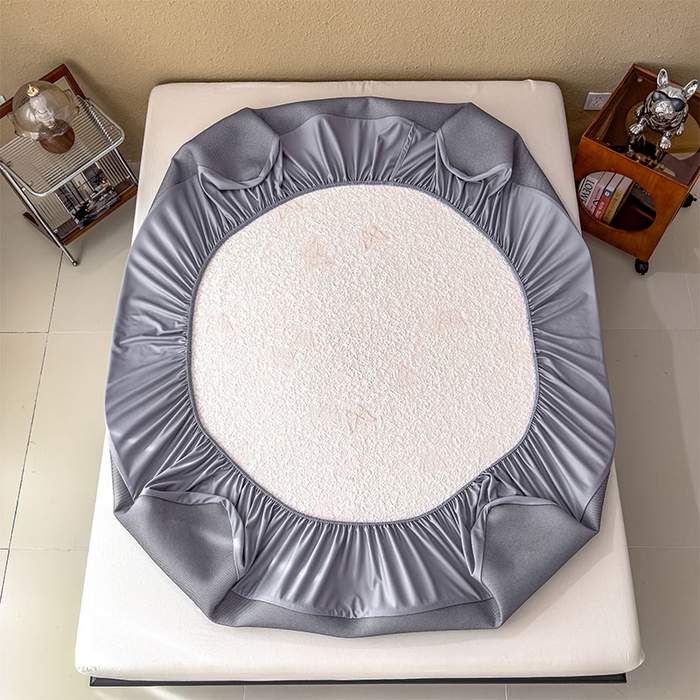 91家纺网 家纺一手货源 找家纺 莱家富 2026新款公主风凉感值过0.21空调席子软席冰豆豆凉席三件套-蝴蝶蝶舞花语系列 床笠款蝶舞花语-蝴蝶粉