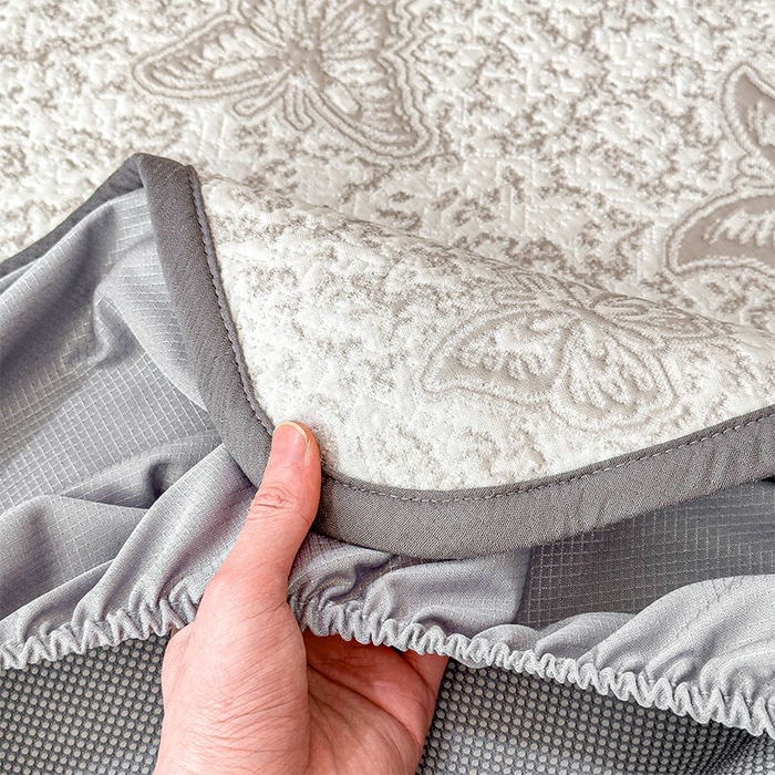 91家纺网 家纺一手货源 找家纺 莱家富 2026新款公主风凉感值过0.21空调席子软席冰豆豆凉席三件套-蝴蝶蝶舞花语系列 床笠款蝶舞花语-星空咖