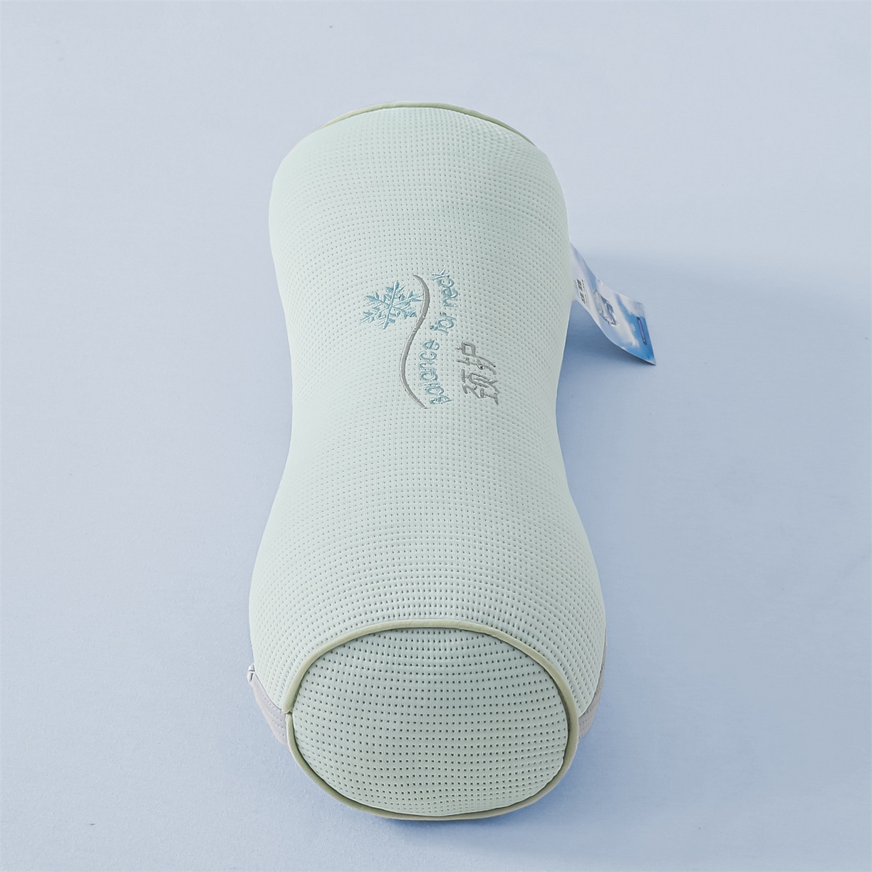 91家纺网 家纺一手货源 找家纺 麦肯锡 2026新款柔纹花眠小蛮腰荞麦护颈枕枕头枕芯 绿拼灰