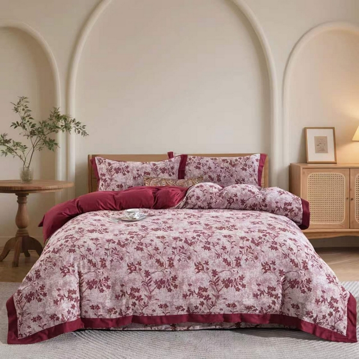 （总）仰望棉麻双层纱供应链 2026新款全棉纯棉单层色织提花飞边拼角款四件套喜上眉梢