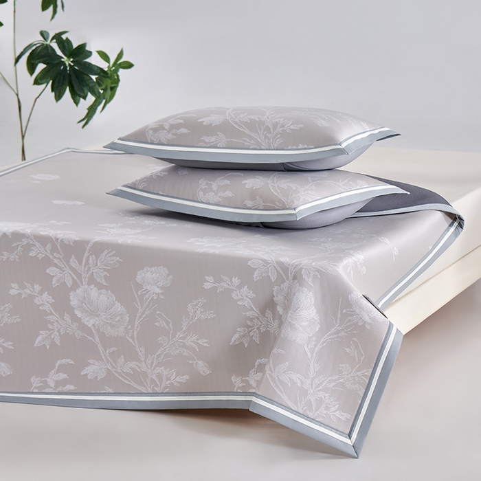 91家纺网 家纺一手货源 找家纺 （总）小牛席业 2026新款牡丹清凉大提花冰丝席凉席席子