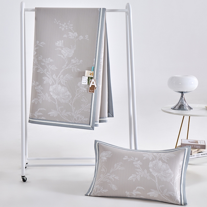 91家纺网 家纺一手货源 找家纺 （总）小牛席业 2026新款牡丹清凉大提花冰丝席凉席席子