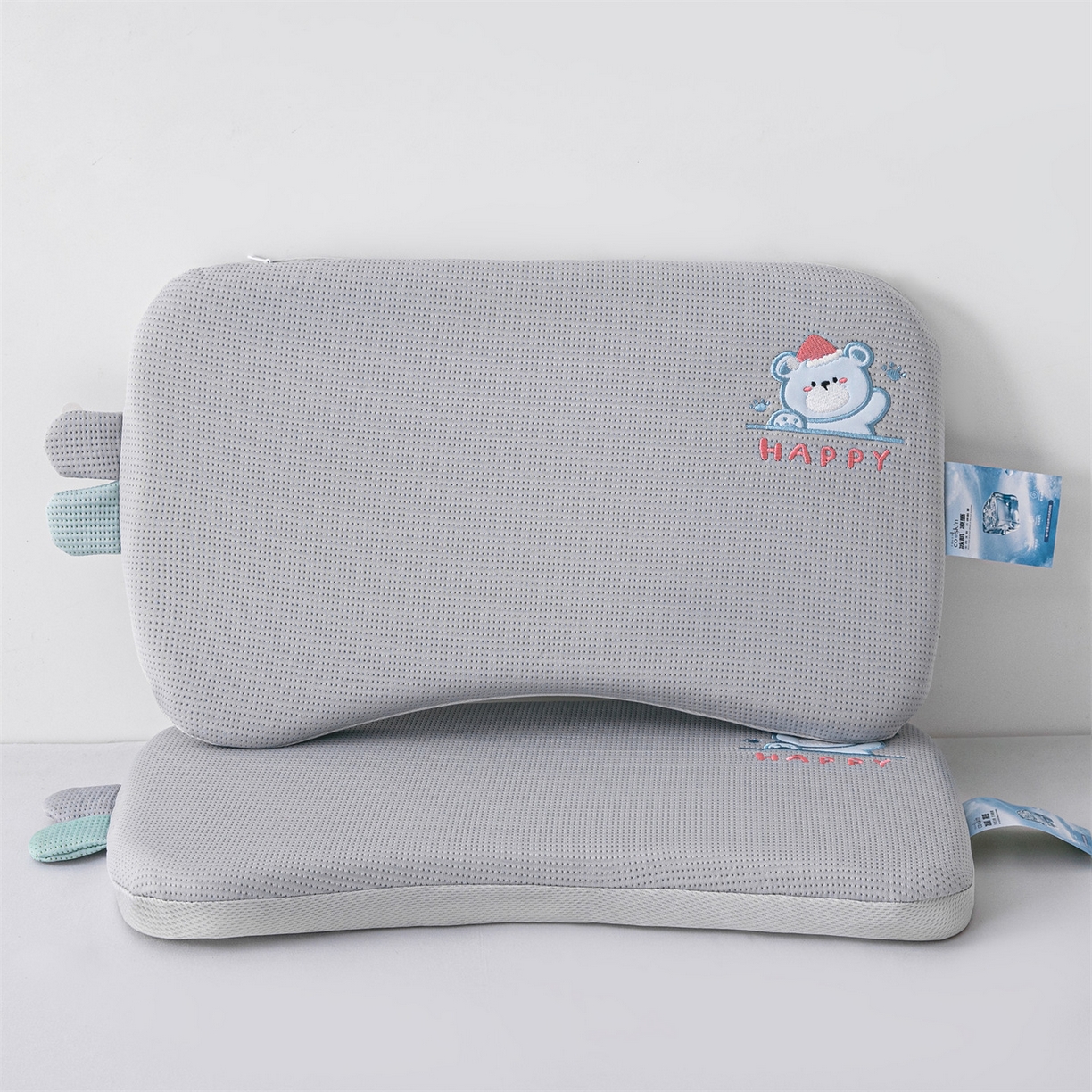 91家纺网 家纺一手货源 找家纺 麦肯锡 2026新款柔纹花眠婴童记忆枕枕头枕芯 灰色