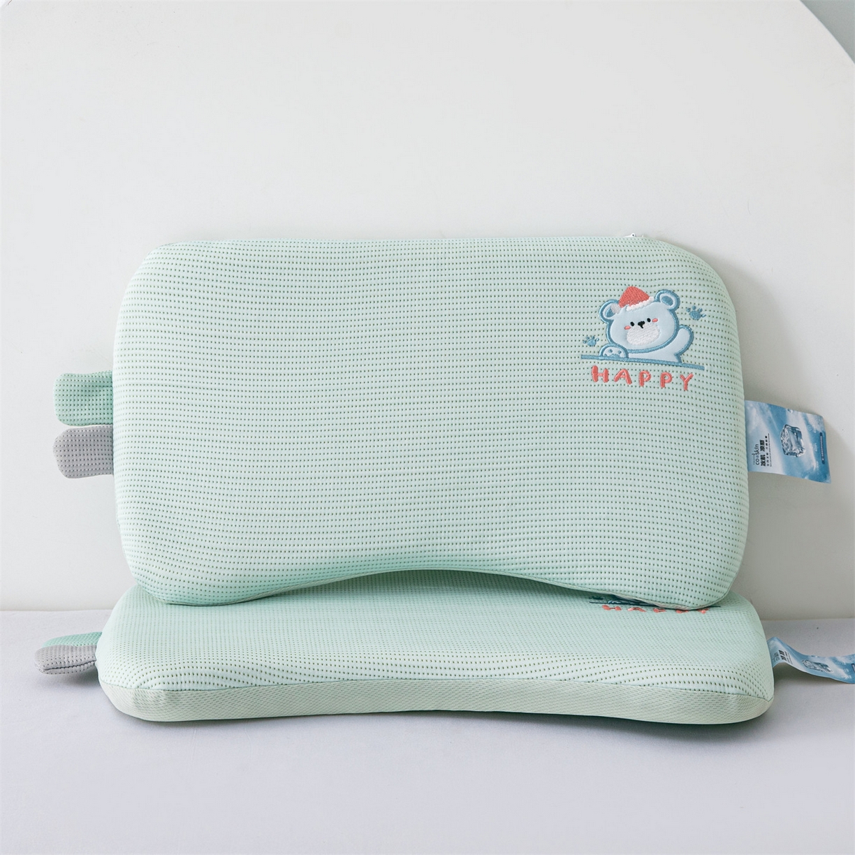 麦肯锡 2026新款柔纹花眠婴童记忆枕枕头枕芯 绿色