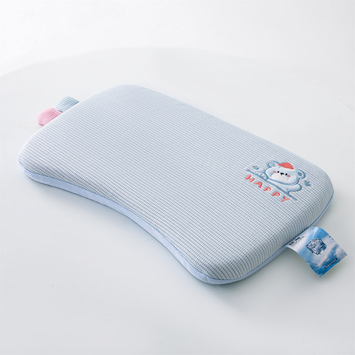 91家纺网 家纺一手货源 找家纺 麦肯锡 2026新款柔纹花眠婴童记忆枕枕头枕芯 蓝色