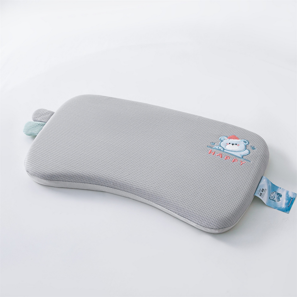 91家纺网 家纺一手货源 找家纺 麦肯锡 2026新款柔纹花眠婴童记忆枕枕头枕芯 灰色