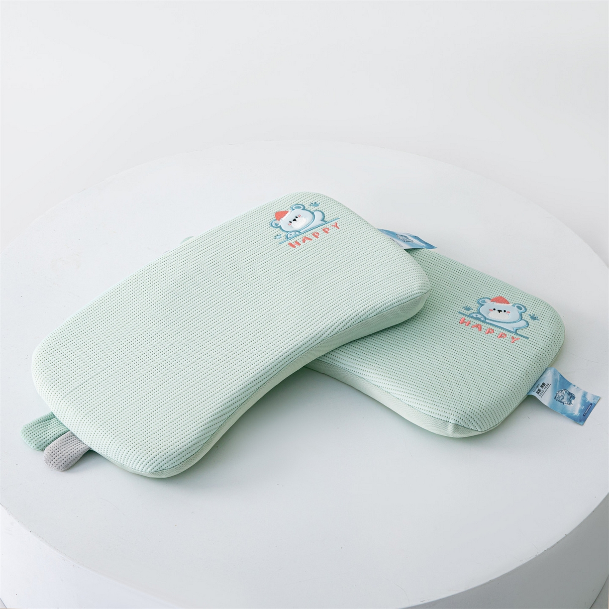 91家纺网 家纺一手货源 找家纺 麦肯锡 2026新款柔纹花眠婴童记忆枕枕头枕芯 绿色