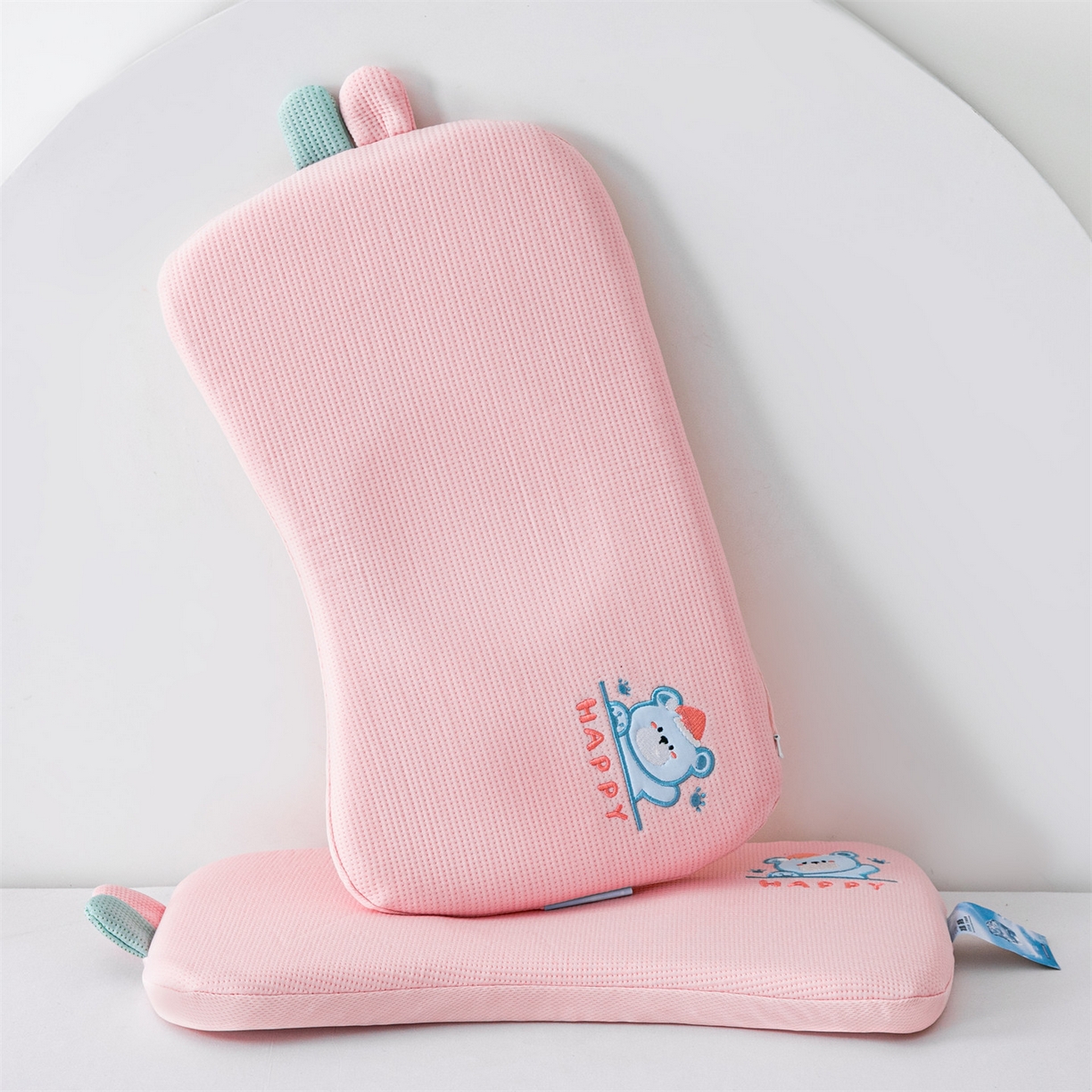 91家纺网 家纺一手货源 找家纺 麦肯锡 2026新款柔纹花眠婴童记忆枕枕头枕芯 粉色