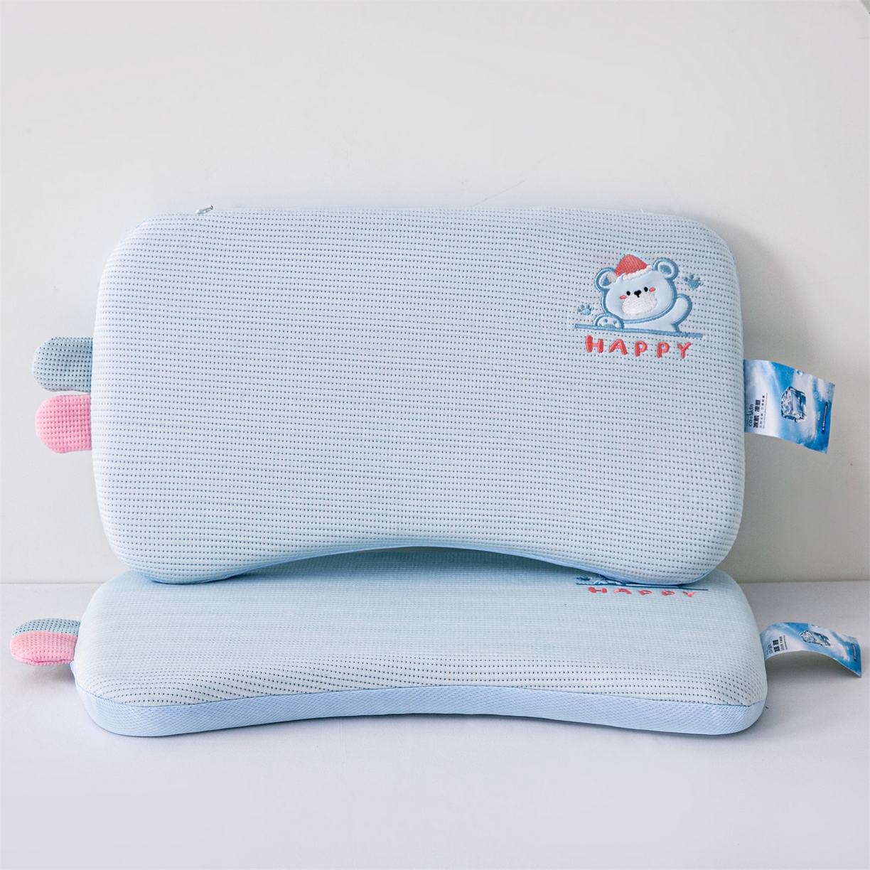 麦肯锡 2026新款柔纹花眠婴童记忆枕枕头枕芯 蓝色
