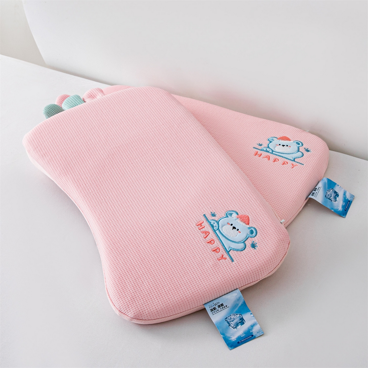 91家纺网 家纺一手货源 找家纺 麦肯锡 2026新款柔纹花眠婴童记忆枕枕头枕芯 粉色