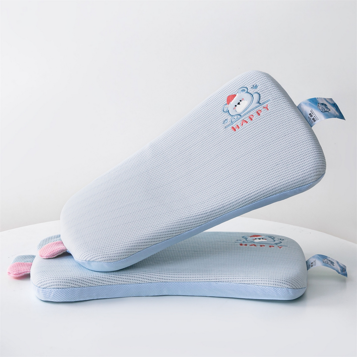 91家纺网 家纺一手货源 找家纺 麦肯锡 2026新款柔纹花眠婴童记忆枕枕头枕芯 蓝色