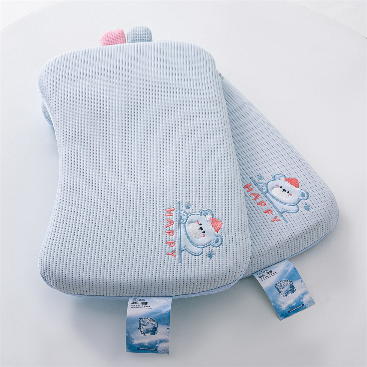 91家纺网 家纺一手货源 找家纺 麦肯锡 2026新款柔纹花眠婴童记忆枕枕头枕芯 蓝色