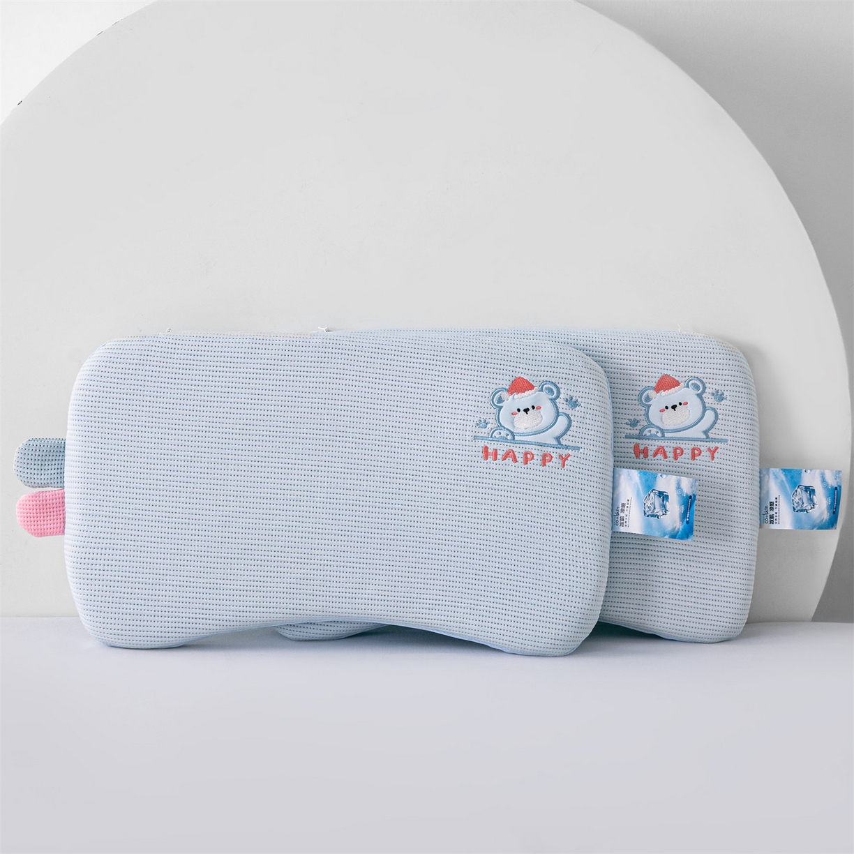 91家纺网 家纺一手货源 找家纺 麦肯锡 2026新款柔纹花眠婴童记忆枕枕头枕芯 蓝色