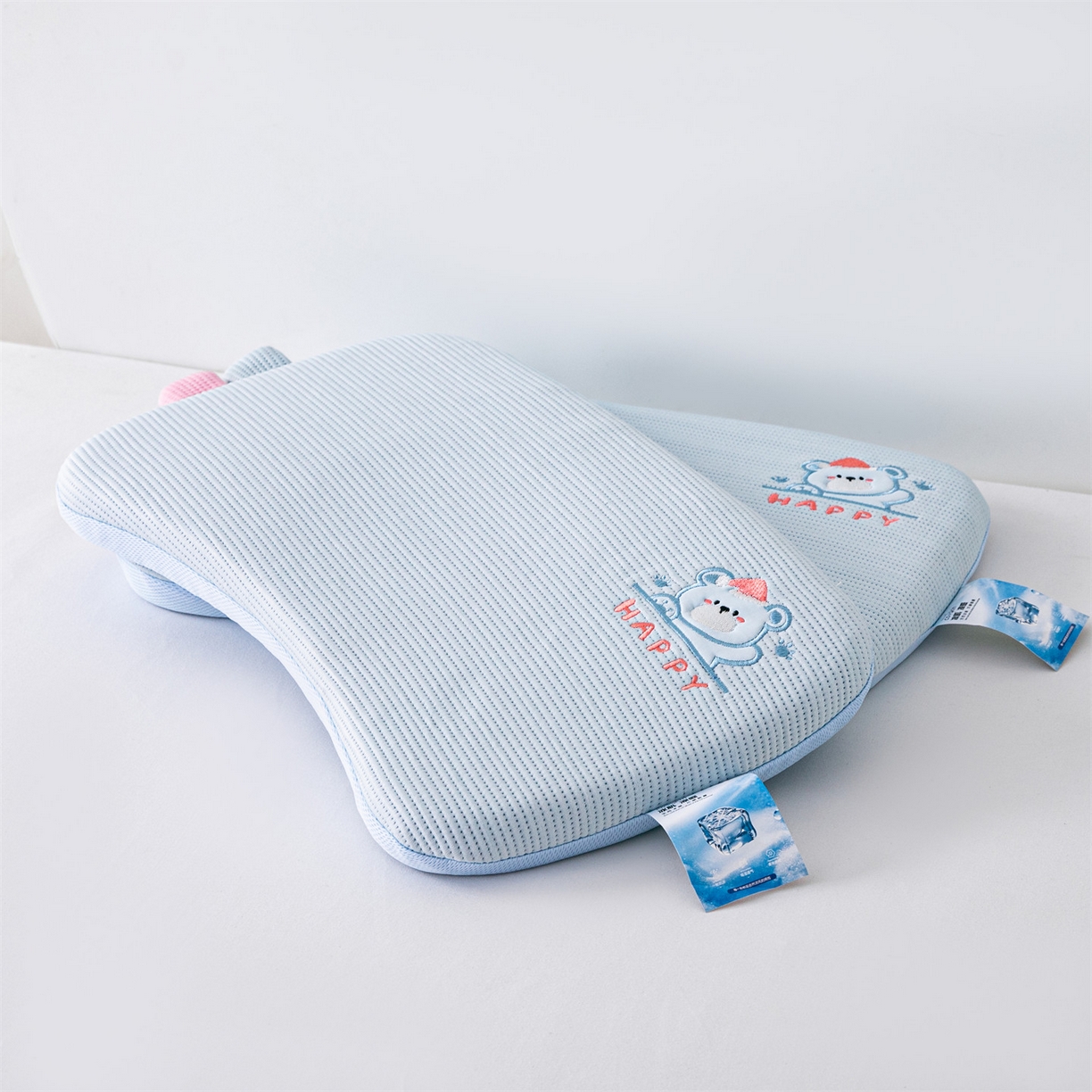 91家纺网 家纺一手货源 找家纺 麦肯锡 2026新款柔纹花眠婴童记忆枕枕头枕芯 蓝色