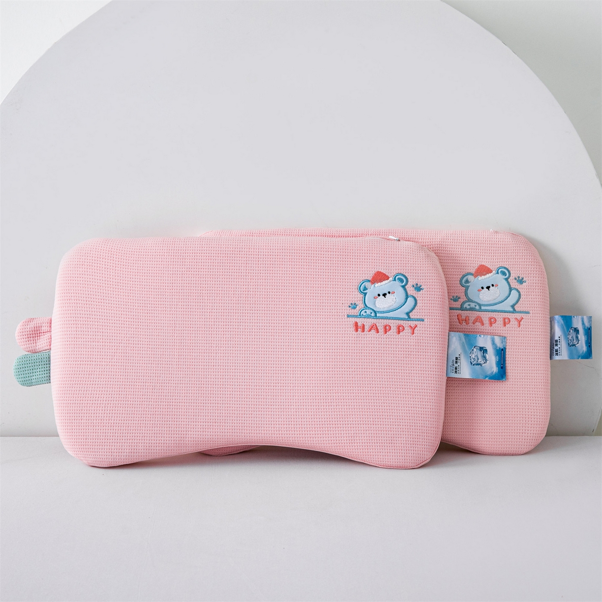 91家纺网 家纺一手货源 找家纺 麦肯锡 2026新款柔纹花眠婴童记忆枕枕头枕芯 粉色