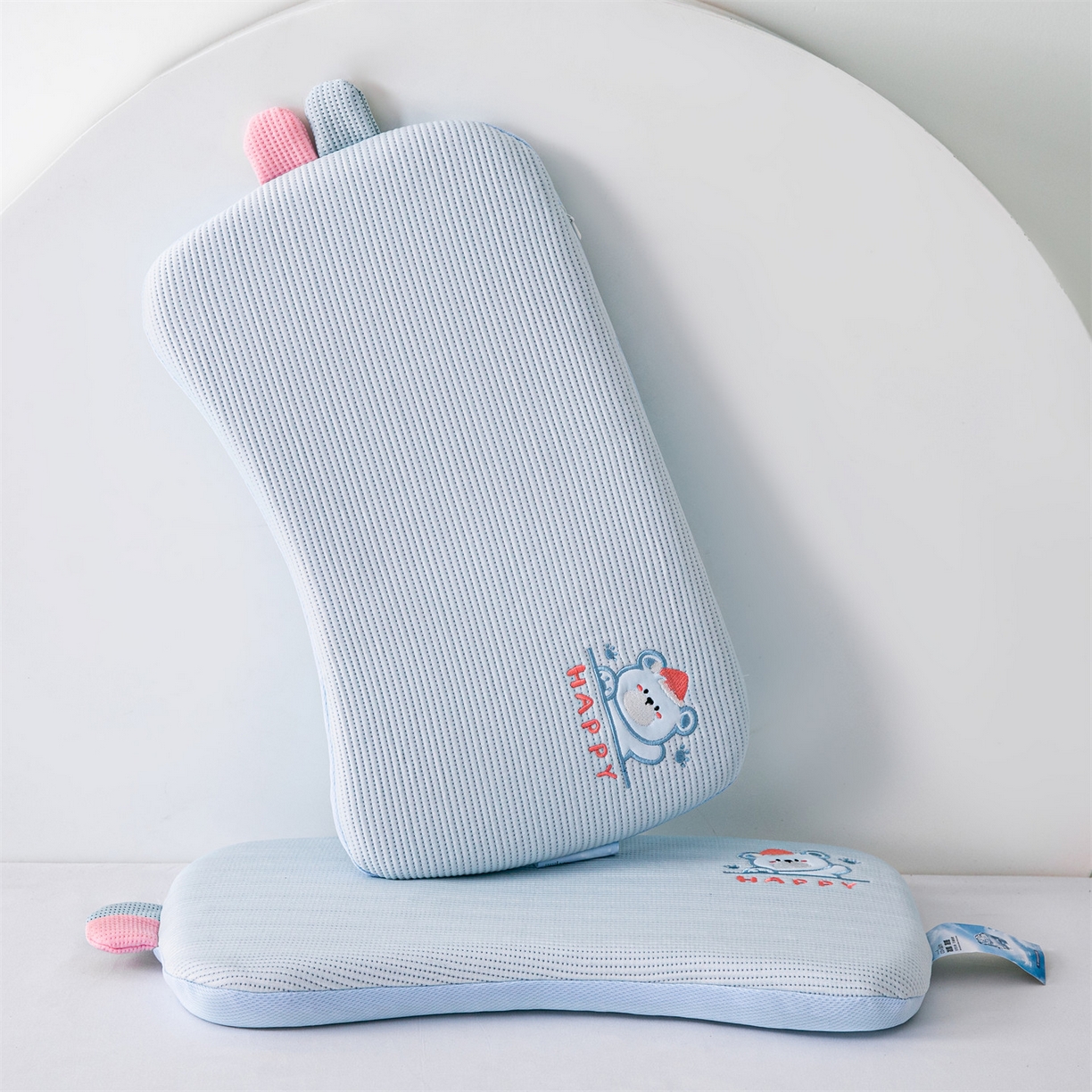 91家纺网 家纺一手货源 找家纺 麦肯锡 2026新款柔纹花眠婴童记忆枕枕头枕芯 蓝色