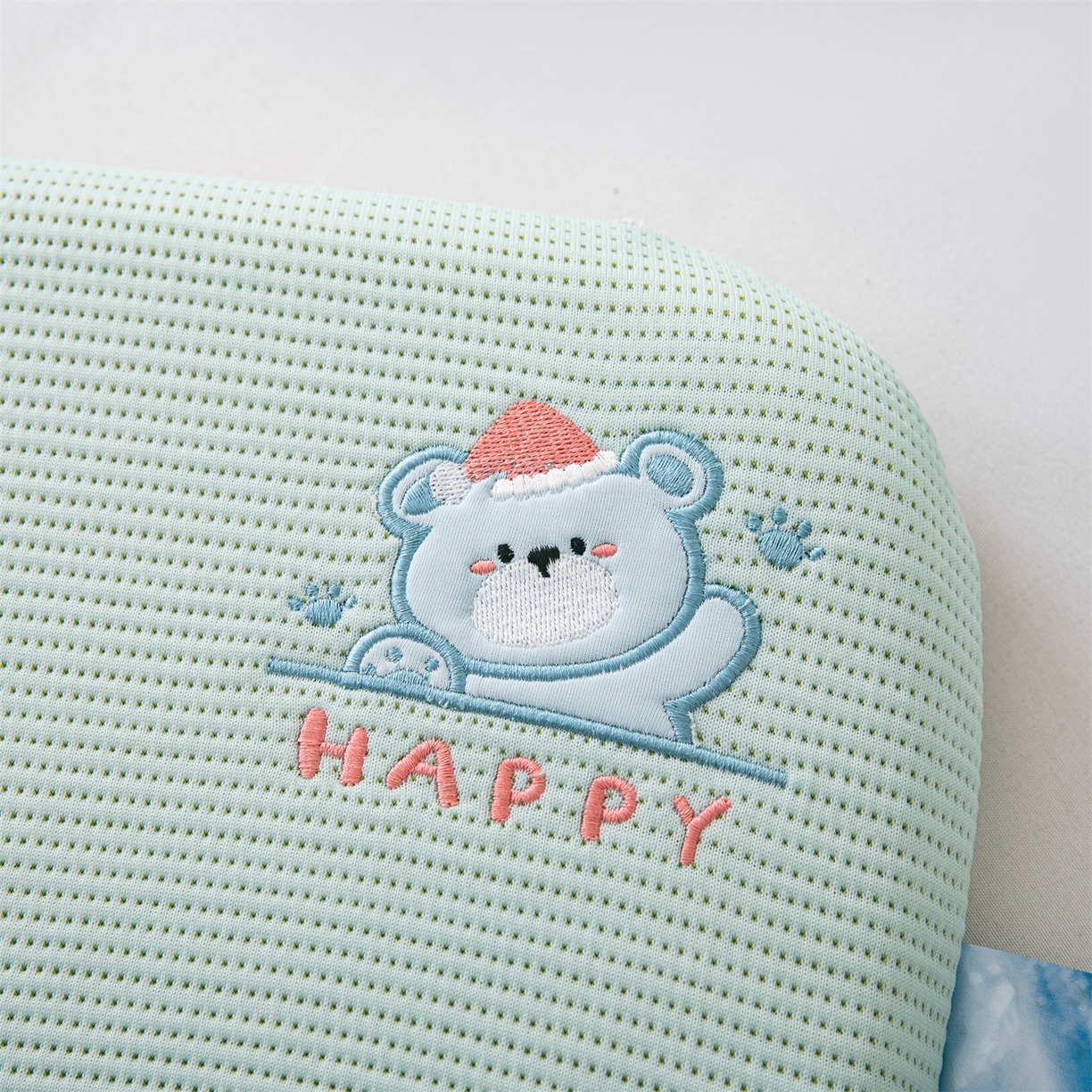 91家纺网 家纺一手货源 找家纺 麦肯锡 2026新款柔纹花眠婴童记忆枕枕头枕芯 绿色