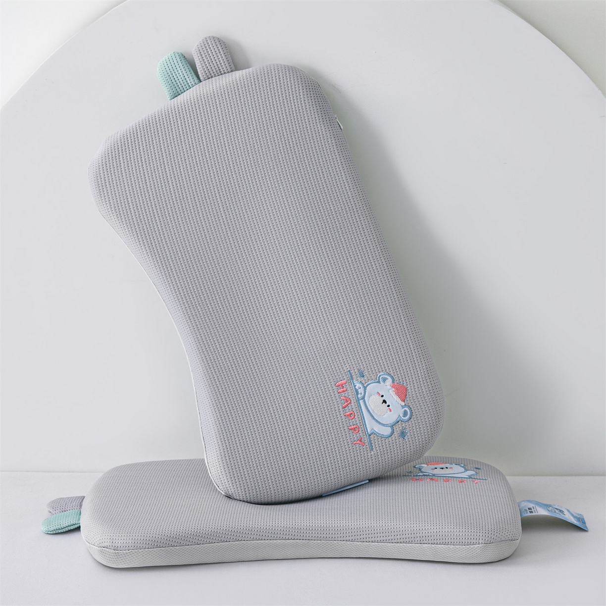 91家纺网 家纺一手货源 找家纺 麦肯锡 2026新款柔纹花眠婴童记忆枕枕头枕芯 灰色