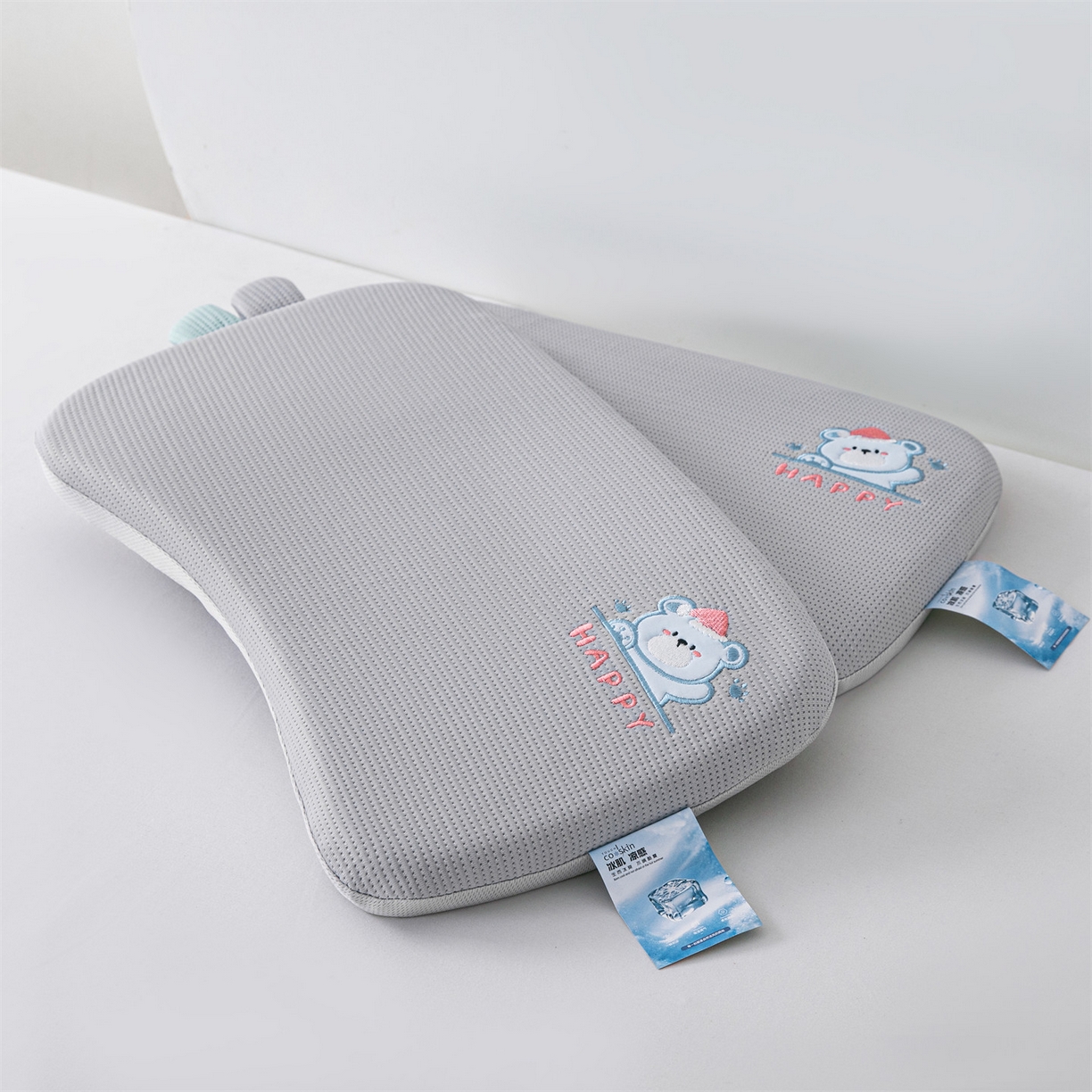 91家纺网 家纺一手货源 找家纺 麦肯锡 2026新款柔纹花眠婴童记忆枕枕头枕芯 灰色