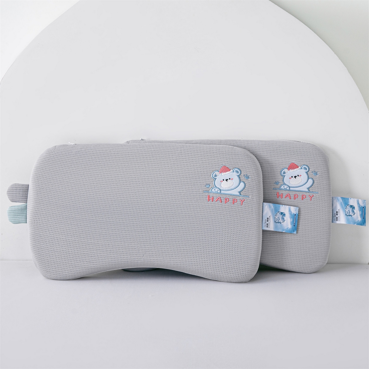 91家纺网 家纺一手货源 找家纺 麦肯锡 2026新款柔纹花眠婴童记忆枕枕头枕芯 灰色