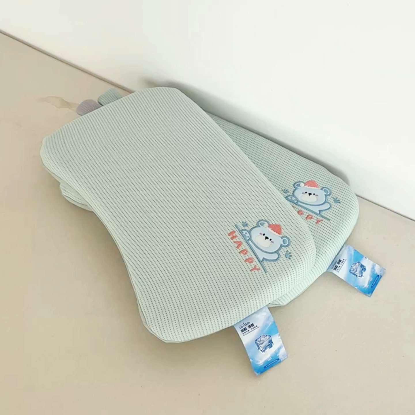 91家纺网 家纺一手货源 找家纺 麦肯锡 2026新款柔纹花眠婴童记忆枕枕头枕芯 绿色