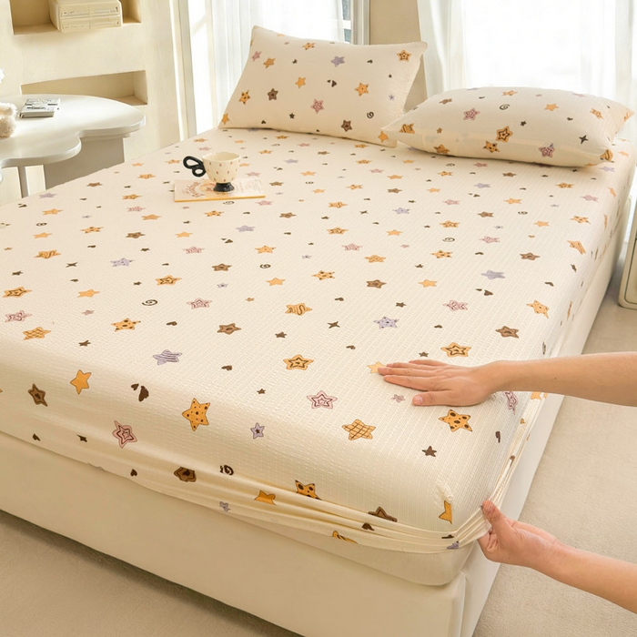 几禾 2026新款高克重泡芙纱~印花款（单床笠）浅糯系列-110g CL浅糯-逢星岛