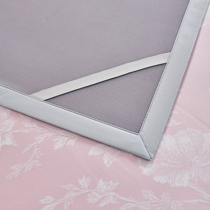 91家纺网 家纺一手货源 找家纺 小牛席业 2026新款牡丹清凉大提花冰丝席凉席席子 粉色