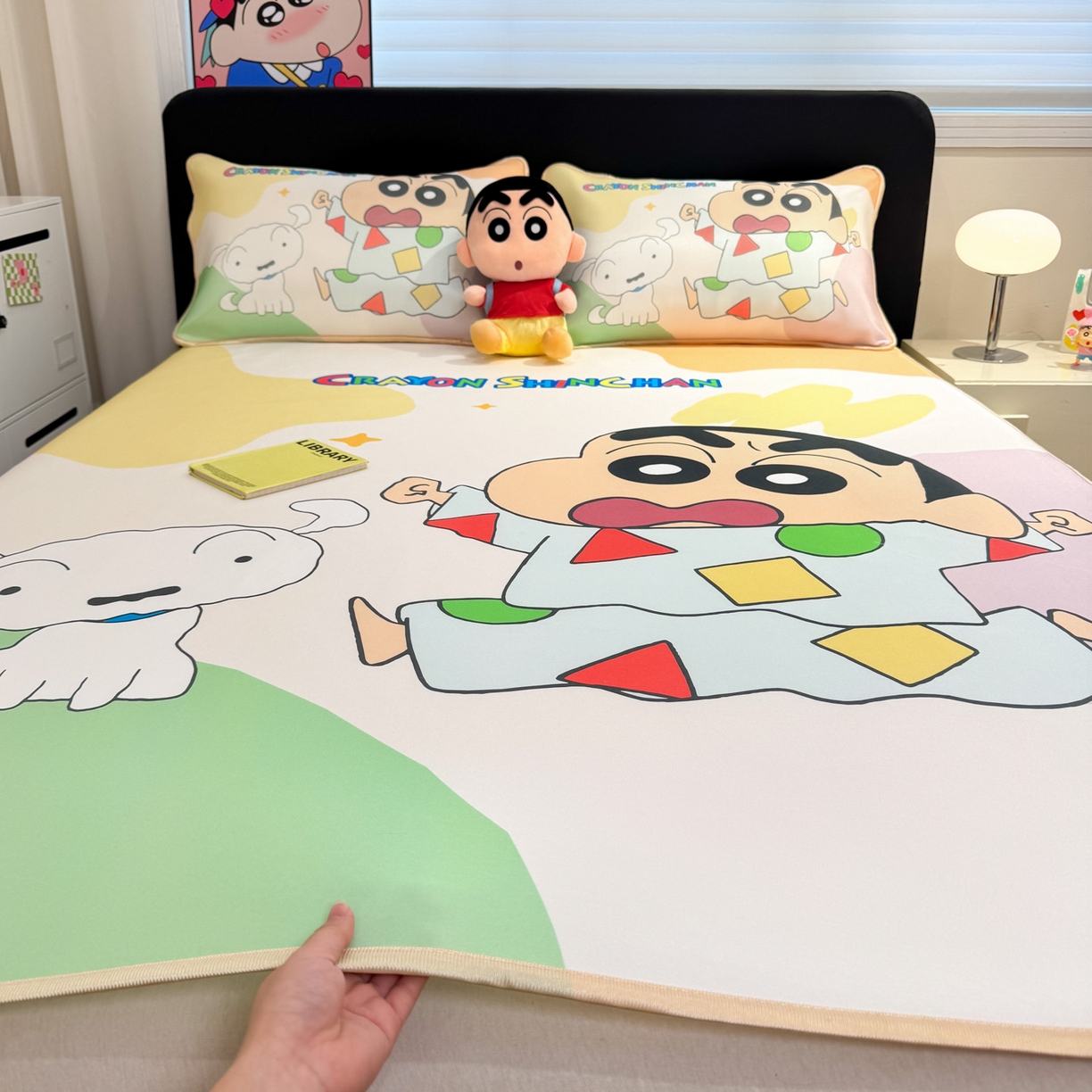 博雅 2026新款蜡笔小新正版授权小冰皮大版印花凉席-平铺款 大版-睡衣小新