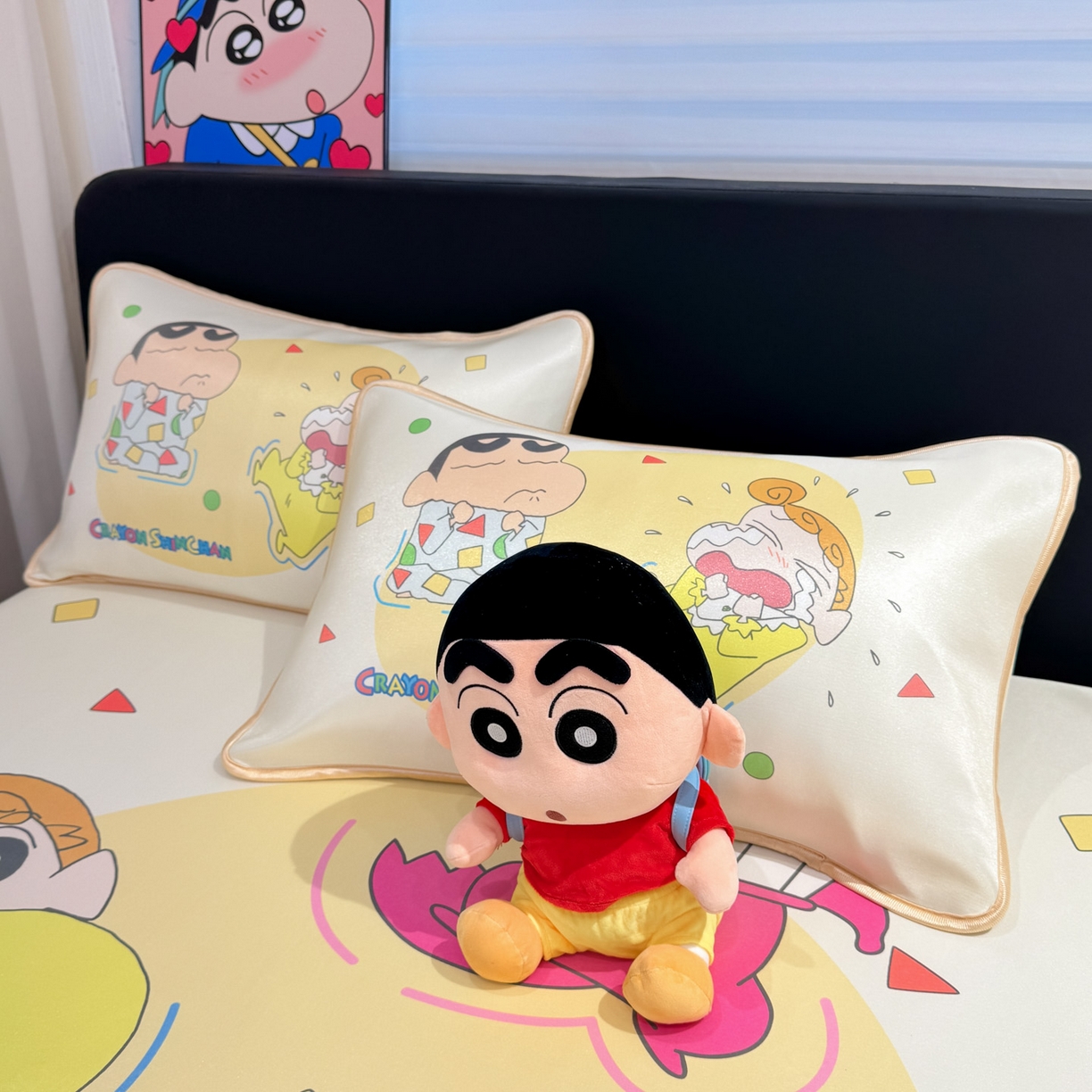 91家纺网 家纺一手货源 找家纺 博雅 2026新款蜡笔小新正版授权小冰皮大版印花凉席-平铺款 大版-童趣小新