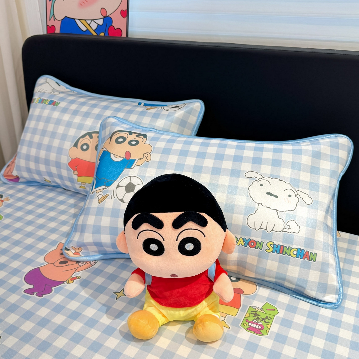 91家纺网 家纺一手货源 找家纺 （总）博雅 2026新款蜡笔小新正版授权小冰皮小版印花凉席-平铺款