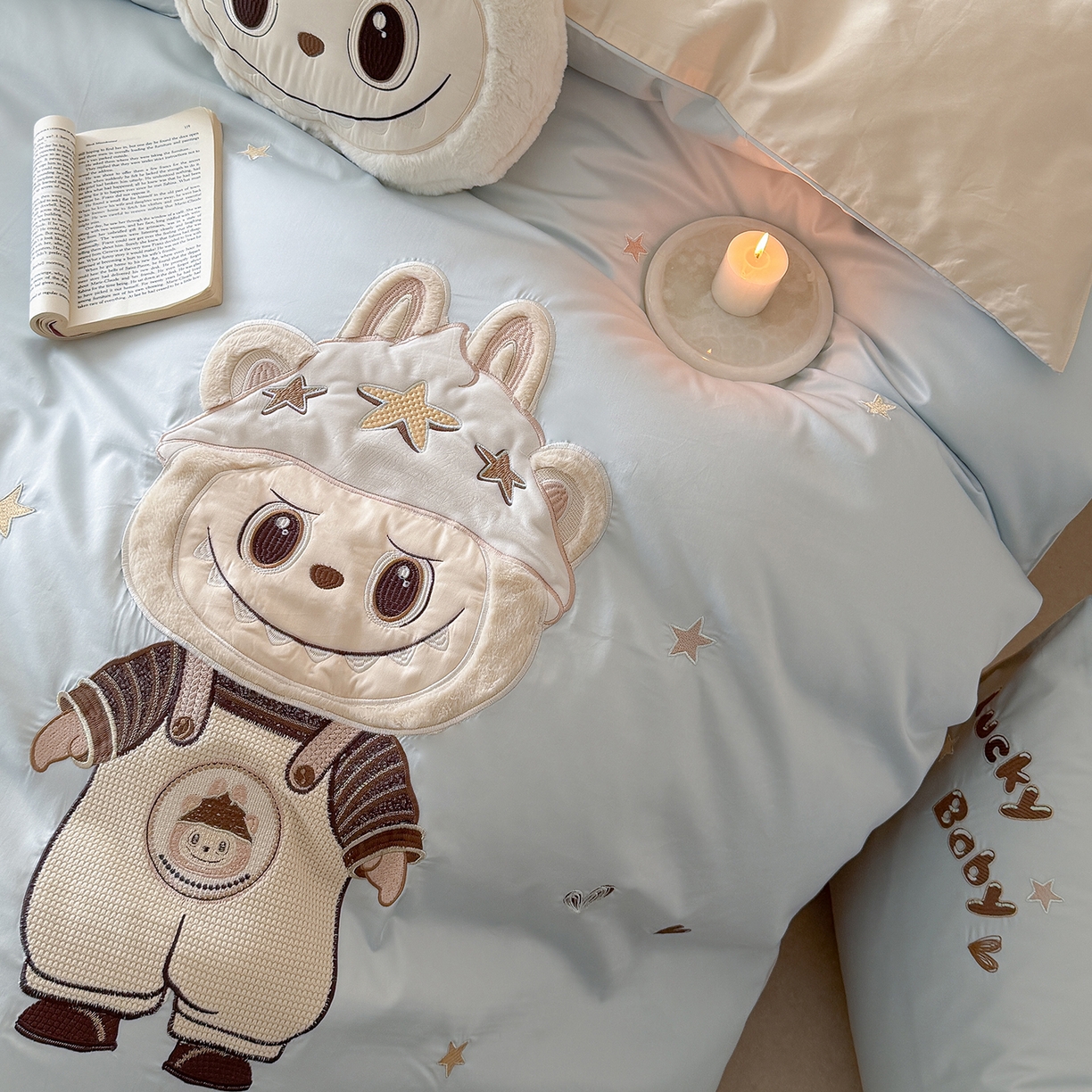 91家纺网 家纺一手货源 找家纺 （总）优悦生活馆 2026新款全棉贴布绣四件套-幸运布布