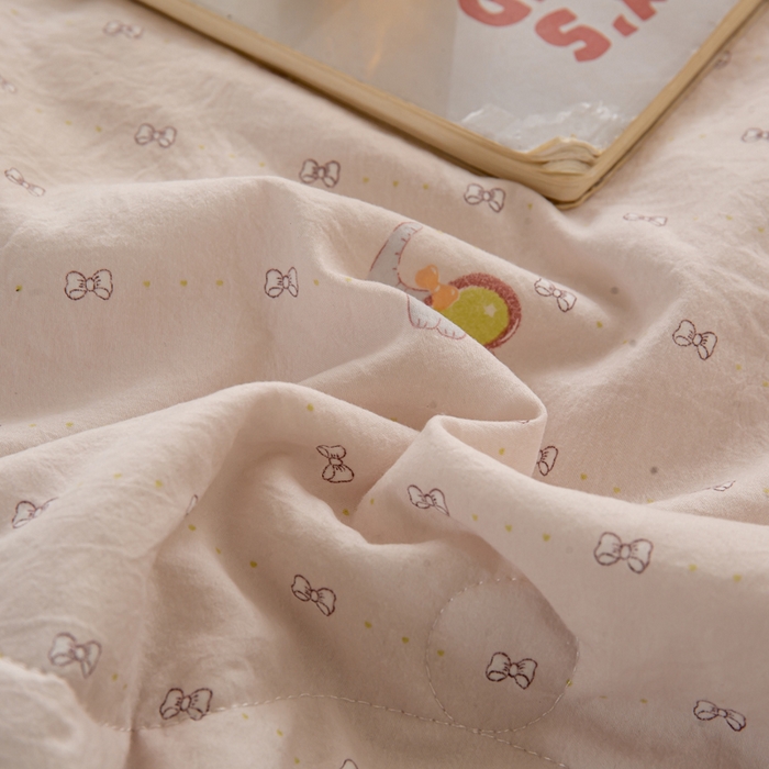 91家纺网 家纺一手货源 找家纺 爱微坊 2026新款A类水洗棉小碎花贝壳边夏被 萌宠象