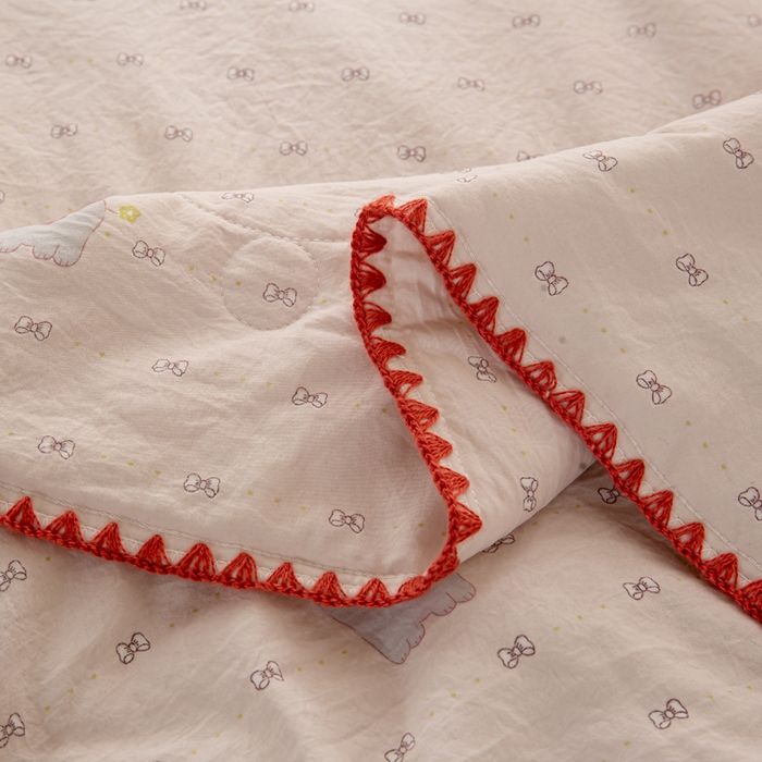 91家纺网 家纺一手货源 找家纺 爱微坊 2026新款A类水洗棉小碎花贝壳边夏被 萌宠象