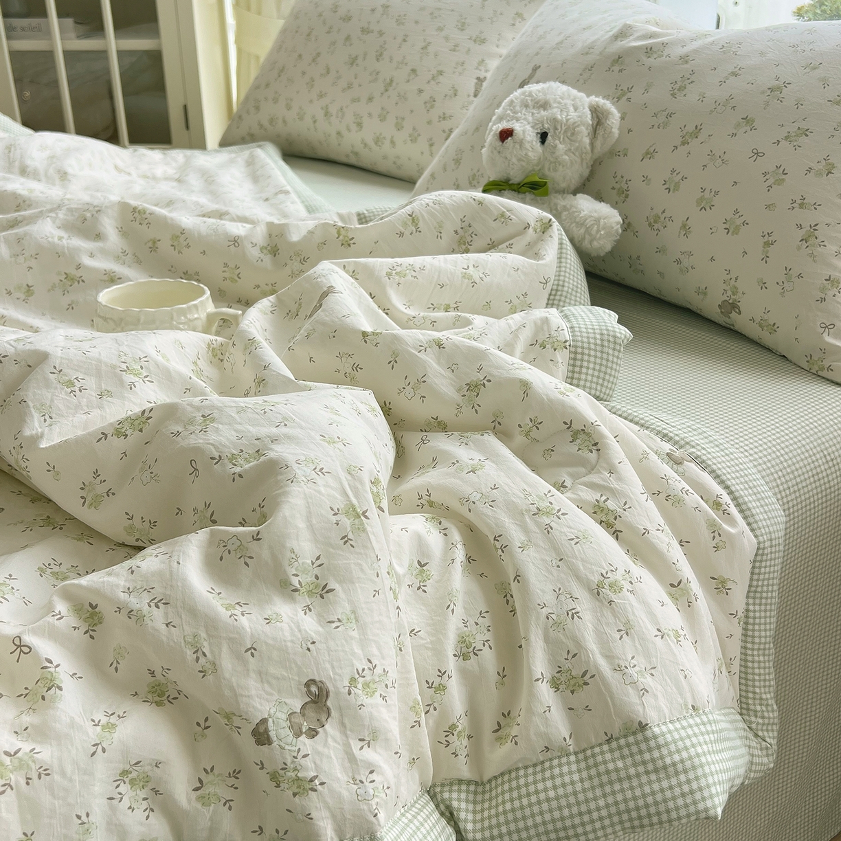 91家纺网 家纺一手货源 找家纺 （总）梵克保罗 2026春夏新款抗菌亲肤棉田园碎花格子单夏被夏被四件套空调被