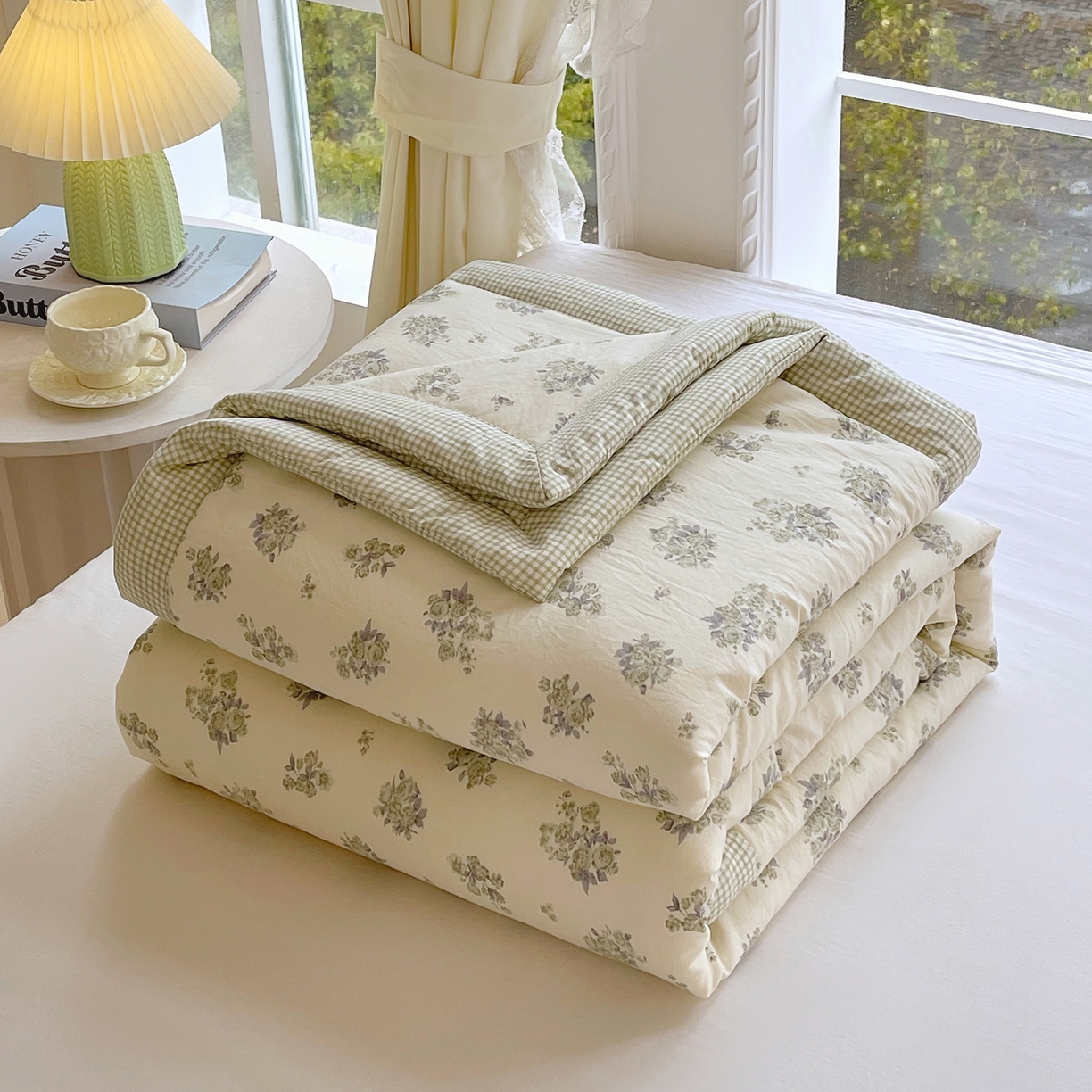 91家纺网 家纺一手货源 找家纺 （总）梵克保罗 2026春夏新款抗菌亲肤棉田园碎花格子单夏被夏被四件套空调被