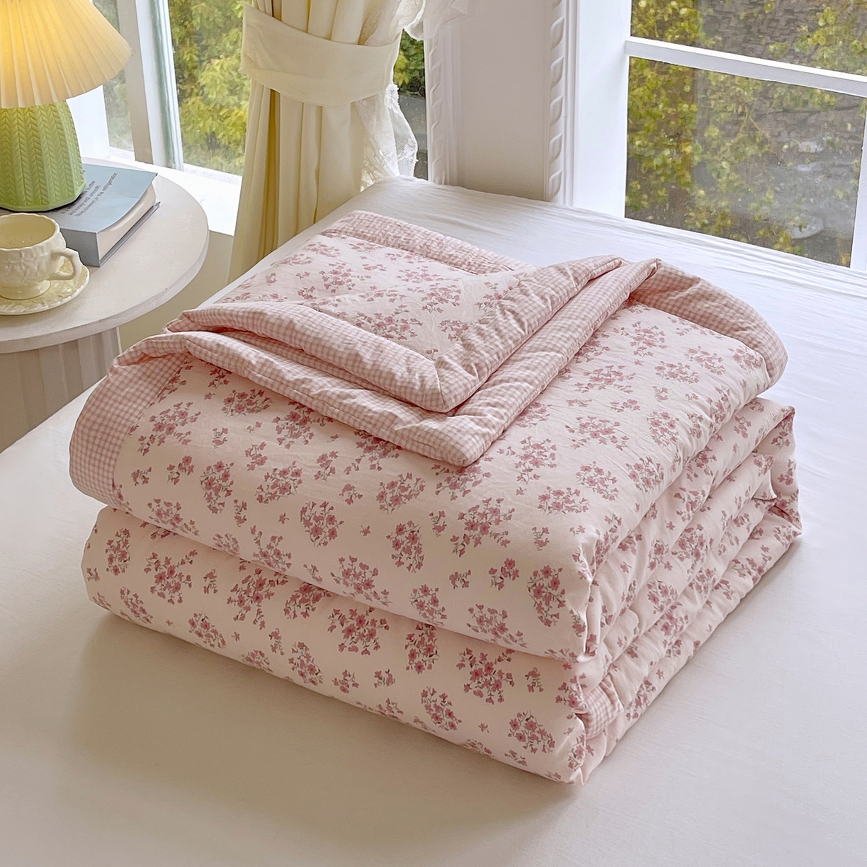 91家纺网 家纺一手货源 找家纺 （总）梵克保罗 2026春夏新款抗菌亲肤棉田园碎花格子单夏被夏被四件套空调被