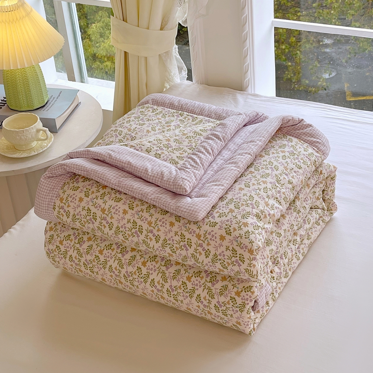 91家纺网 家纺一手货源 找家纺 （总）梵克保罗 2026春夏新款抗菌亲肤棉田园碎花格子单夏被夏被四件套空调被