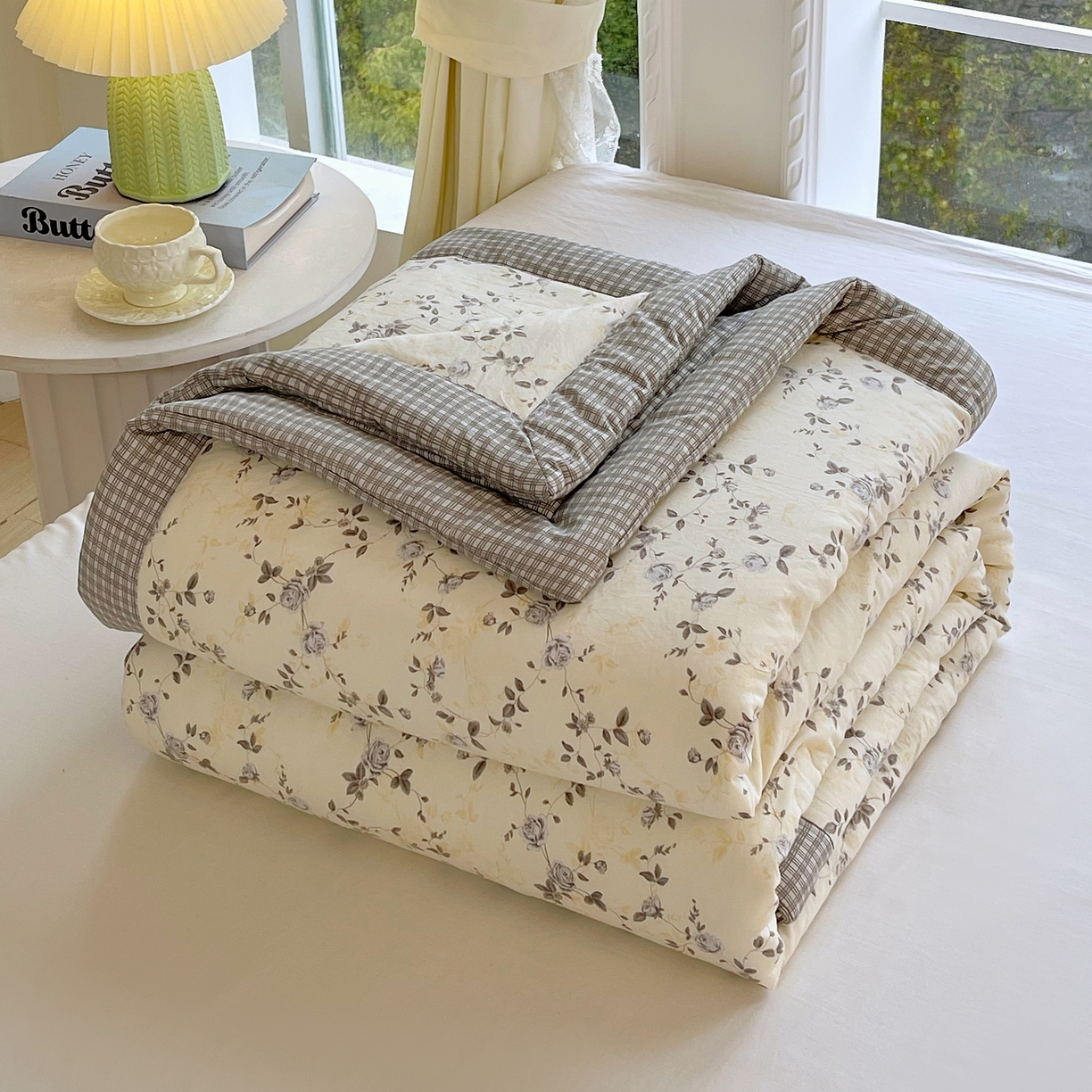 91家纺网 家纺一手货源 找家纺 （总）梵克保罗 2026春夏新款抗菌亲肤棉田园碎花格子单夏被夏被四件套空调被